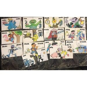 Vintage Sesame Street Rhyming Cards 14 sets 1971